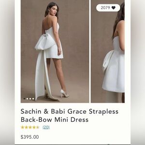 Sachin & Babi Grace Strapless Back-Bow Mini Dress